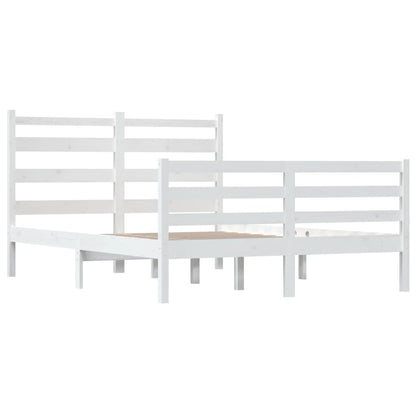 Bed Frame without Mattress Solid Wood Pine 120x200 cm White
