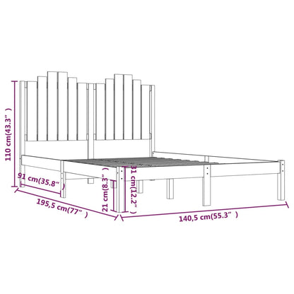 Bed Frame without Mattress Solid Wood Double