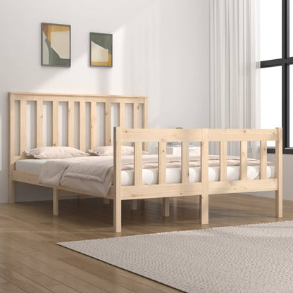 Bed Frame without Mattress Solid Wood Double