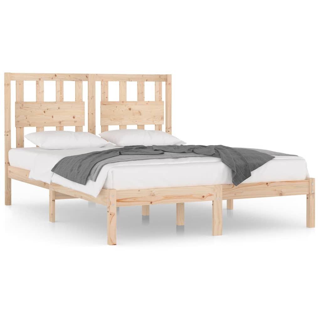 Bed Frame without Mattress Solid Wood Double