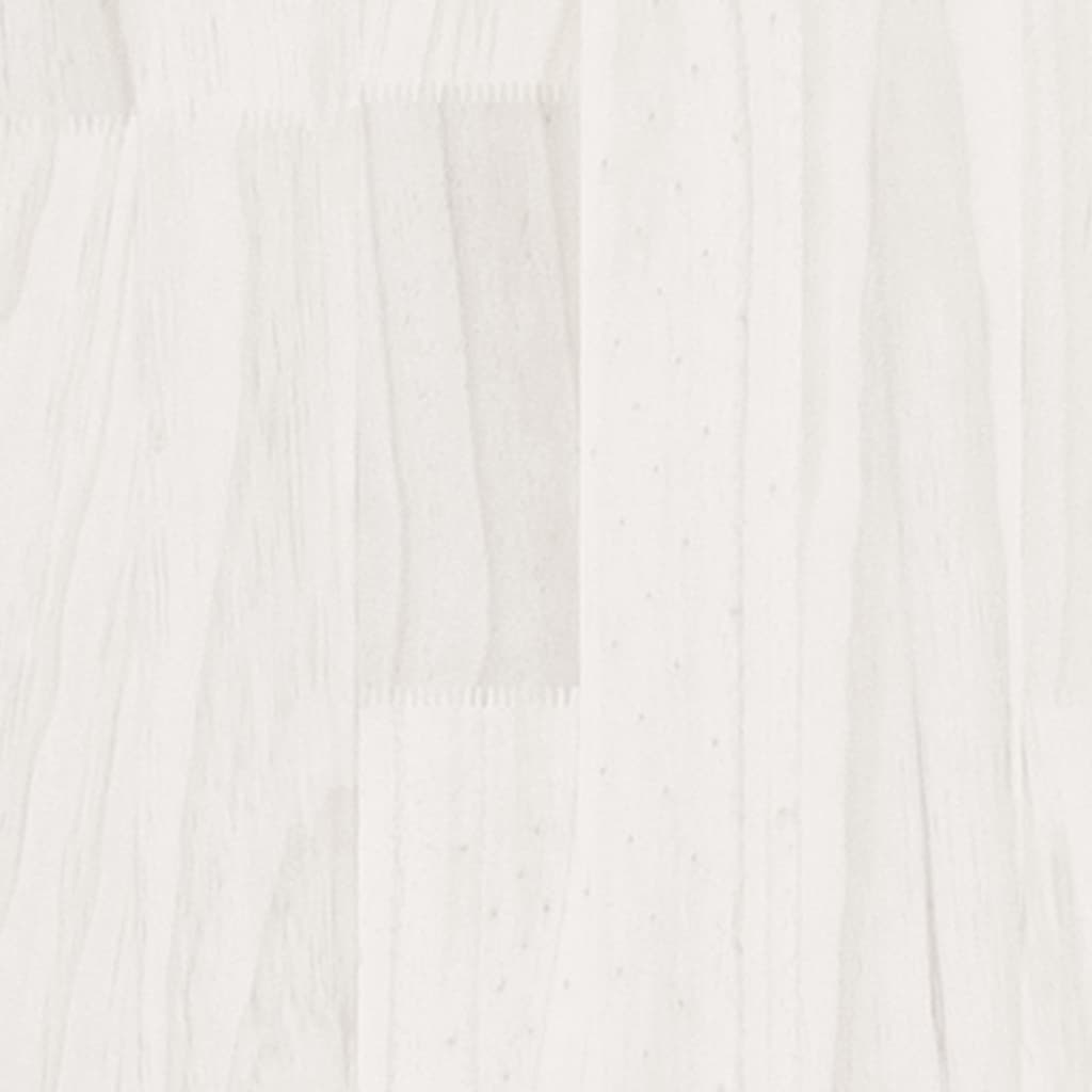Bed Frame without Mattress White Solid Wood Double