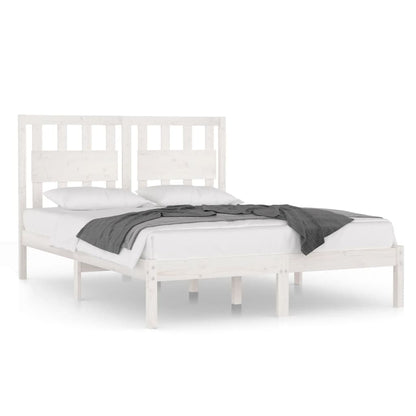 3103929 vidaXL Bed Frame without Mattress White Solid Wood 120x200 cm (810013+818561)
