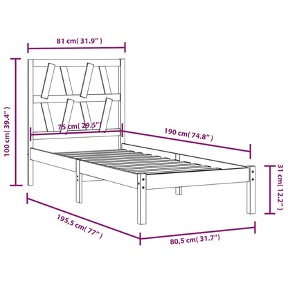 Bed Frame without Mattress Solid Wood Small Single
