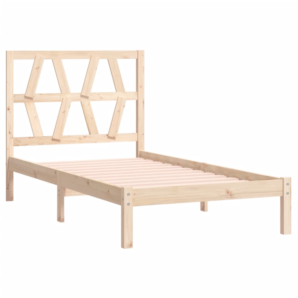 3103983 vidaXL Bed Frame without Mattress Solid Wood 90x200 cm (810002+818600)