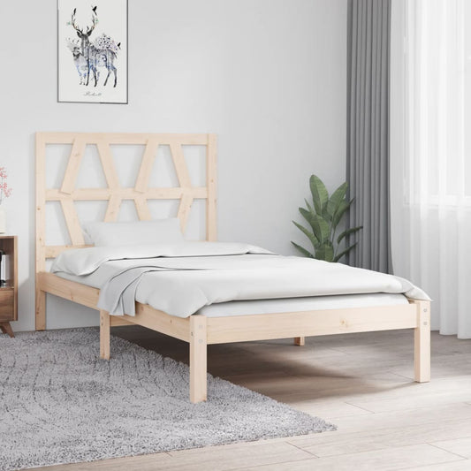 3103983 vidaXL Bed Frame without Mattress Solid Wood 90x200 cm (810002+818600)