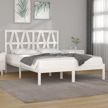 3103994 vidaXL Bed Frame without Mattress White Solid Wood 120x200 cm (810013+818611)