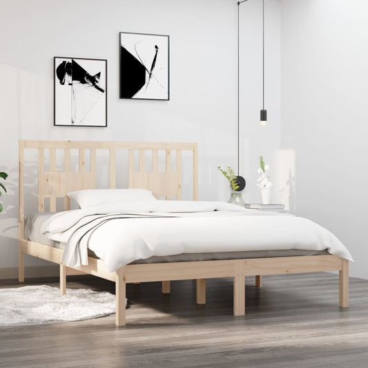 Bed Frame without Mattress Solid Wood Double