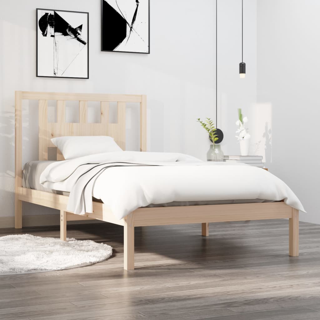 3104048 vidaXL Bed Frame without Mattress Solid Wood 90x200 cm (810002+818650)