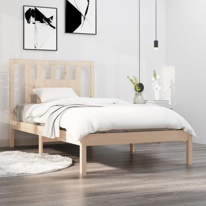 3104053 vidaXL Bed Frame without Mattress Solid Wood 100x200 cm (810007+818655)