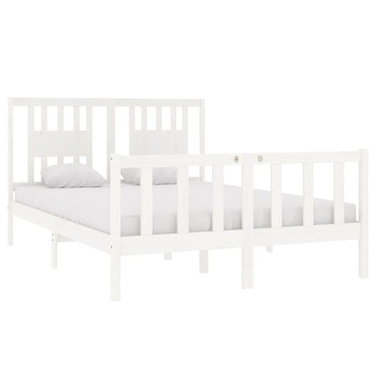 Bed Frame without Mattress White 140x190 cm Solid Wood
