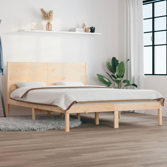 Bed Frame without Mattress 135x190 cm Double Solid Wood