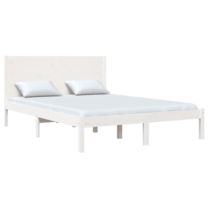 Bed Frame without Mattress White 140x190 cm Solid Wood Pine
