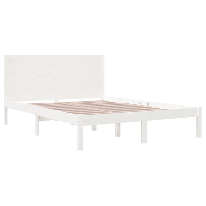 Bed Frame without Mattress White 140x190 cm Solid Wood Pine