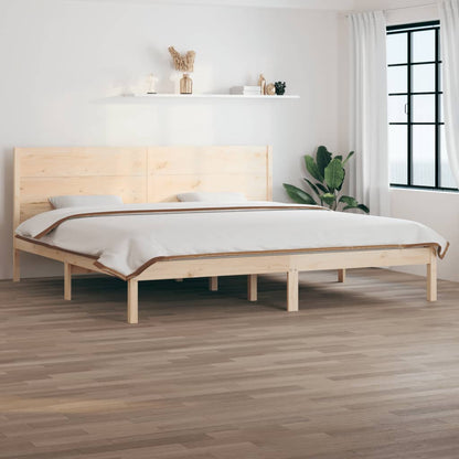 Bed Frame without Mattress 200x200 cm Solid Wood Pine