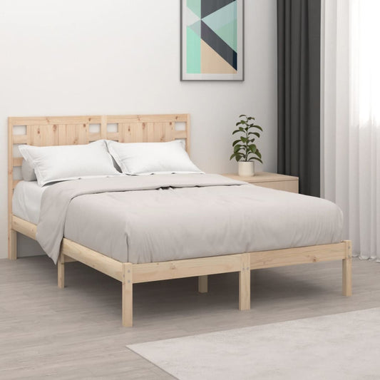 Bed Frame without Mattress 135x190 cm Double Solid Wood