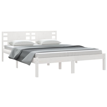 Bed Frame without Mattress White 120x200 cm Solid Wood Pine
