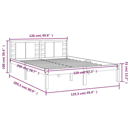 Bed Frame without Mattress White 120x200 cm Solid Wood Pine