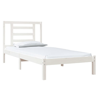 Bed Frame without Mattress White 90x190 cm Single Solid Wood Pine