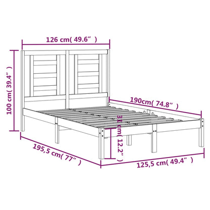 Bed Frame without Mattress 120x190 cm Small Double Solid Wood