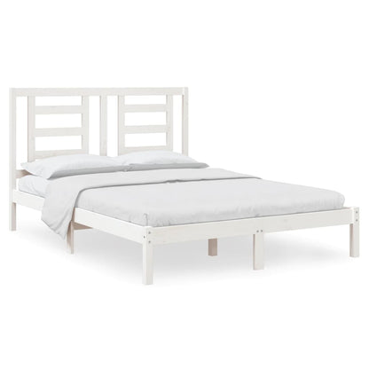 Bed Frame without Mattress White 140x190 cm Solid Wood Pine