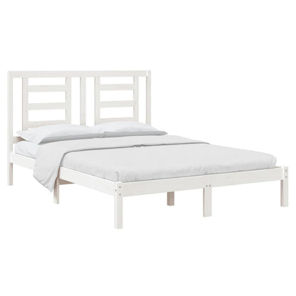 Bed Frame without Mattress White 140x190 cm Solid Wood Pine