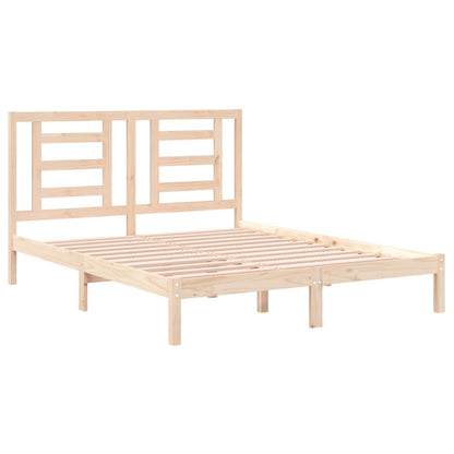 Bed Frame without Mattress 150x200 cm King Size Solid Wood Pine