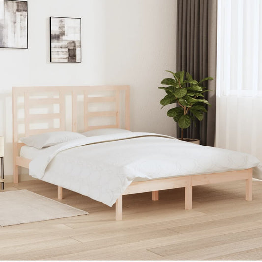 Bed Frame without Mattress 150x200 cm King Size Solid Wood Pine