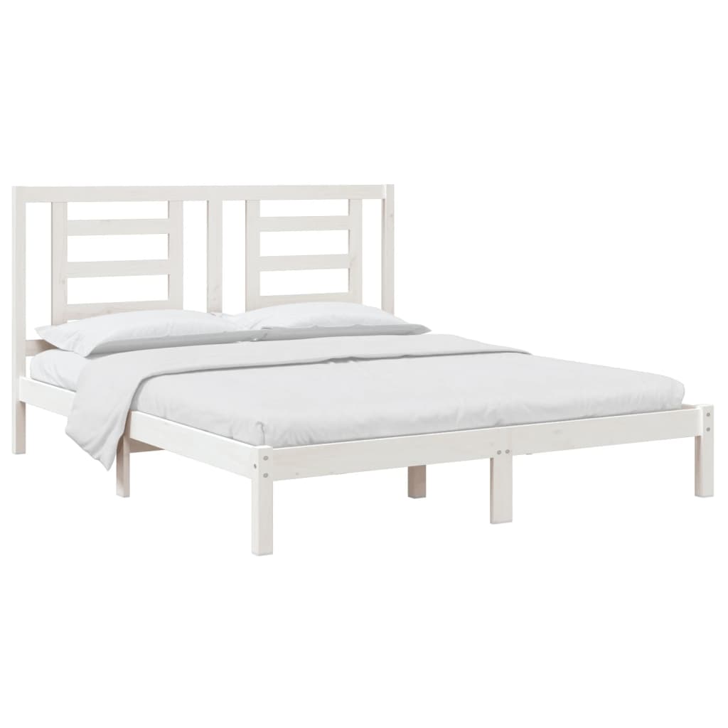 Bed Frame without Mattress White 160x200 cm Solid Wood Pine