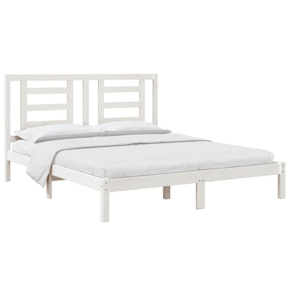 Bed Frame without Mattress White 160x200 cm Solid Wood Pine
