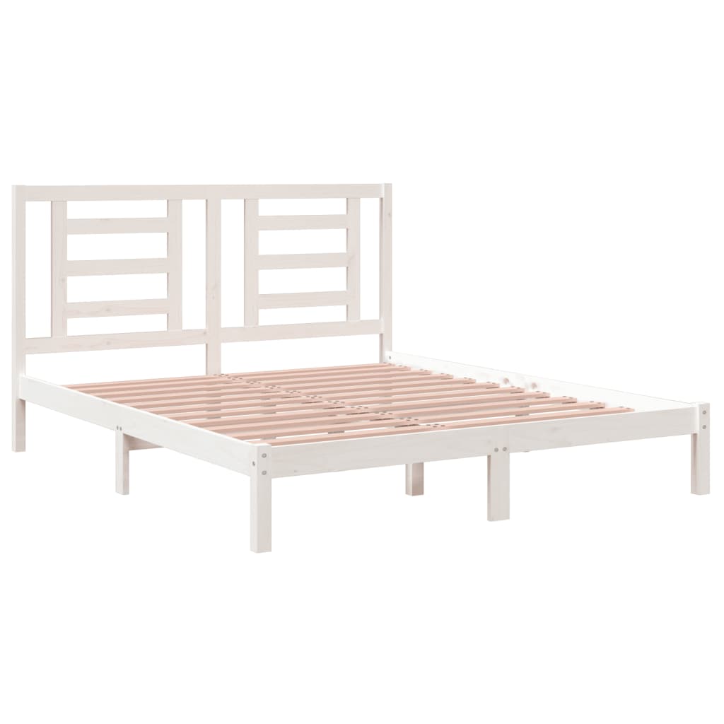 Bed Frame without Mattress White 160x200 cm Solid Wood Pine