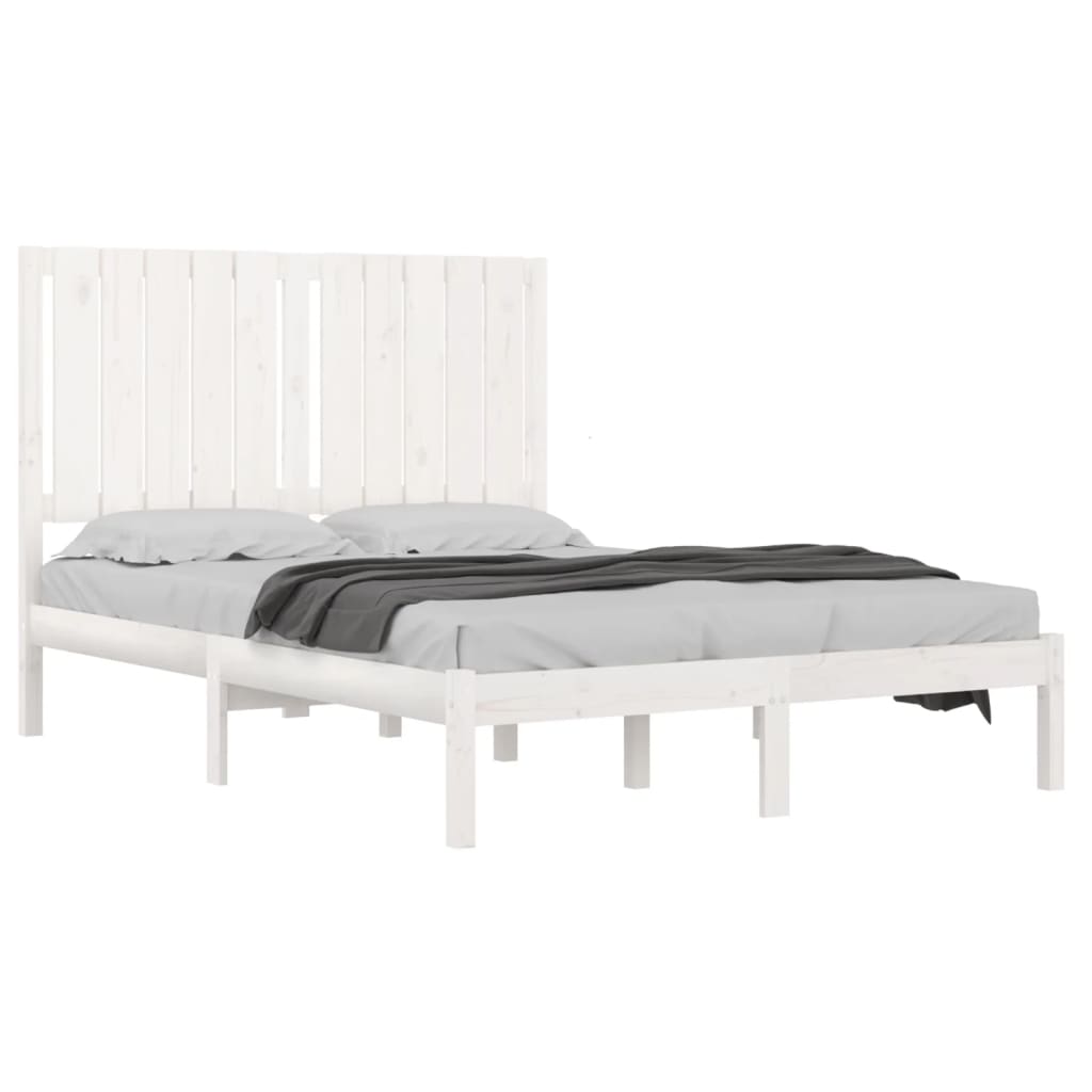 Bed Frame without Mattress White 120x200 cm Solid Wood Pine