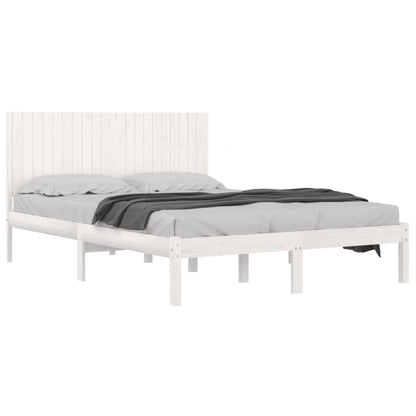Bed Frame without Mattress White 200x200 cm Solid Wood Pine
