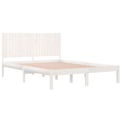 Bed Frame without Mattress White 200x200 cm Solid Wood Pine