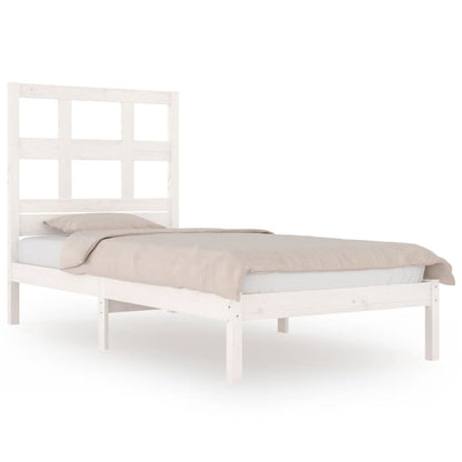 Bed Frame without Mattress White 75x190 cm Small Single Solid Wood Pine