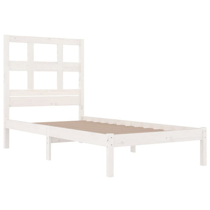 Bed Frame without Mattress White 75x190 cm Small Single Solid Wood Pine