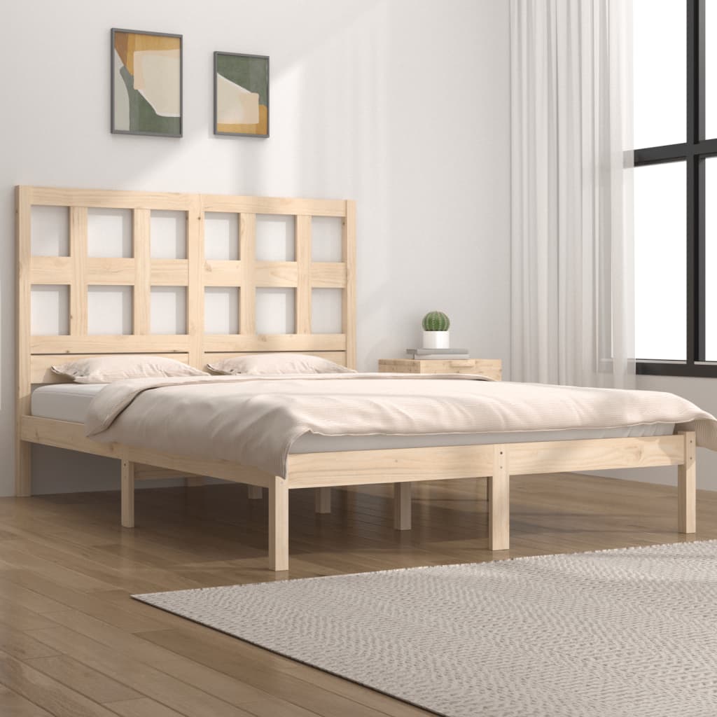 Bed Frame without Mattress 120x190 cm Small Double Solid Wood Pine