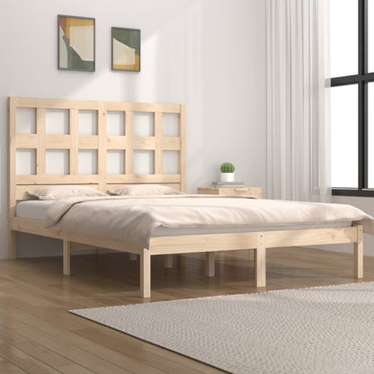 Bed Frame without Mattress 135x190 cm Double Solid Wood Pine