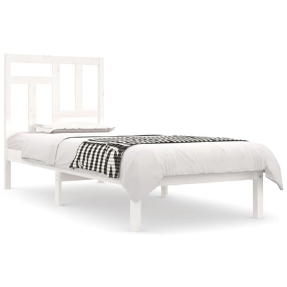 Bed Frame without Mattress White 90x190 cm Single Solid Wood Pine