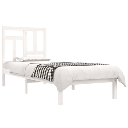 Bed Frame without Mattress White 90x190 cm Single Solid Wood Pine