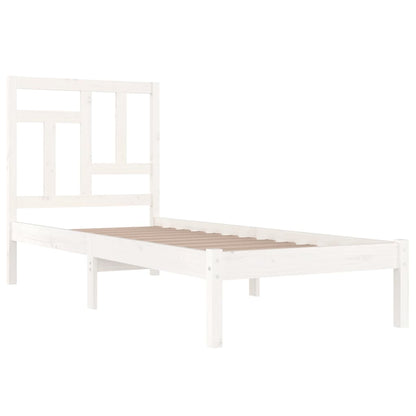 Bed Frame without Mattress White 90x190 cm Single Solid Wood Pine