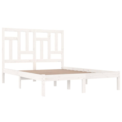 Bed Frame without Mattress White 120x200 cm Solid Wood Pine