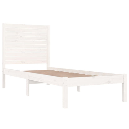 Bed Frame without Mattress White 75x190 cm Small Single Solid Wood