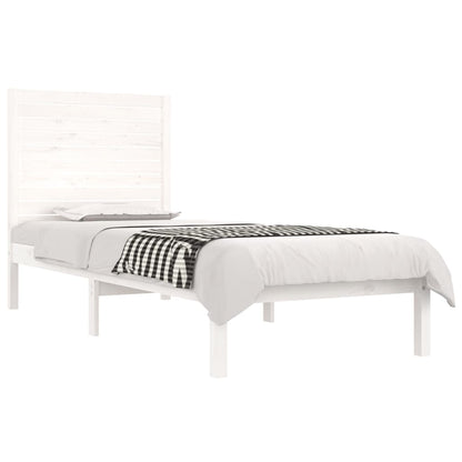 Bed Frame without Mattress White 90x190 cm Single Solid Wood
