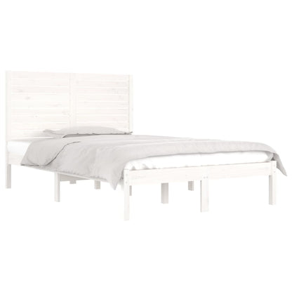 Bed Frame without Mattress White 140x190 cm Solid Wood