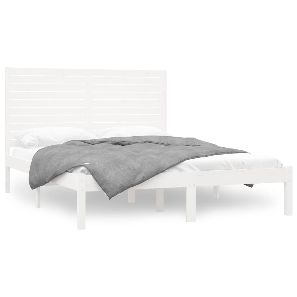 Bed Frame without Mattress White 120x200 cm Solid Wood