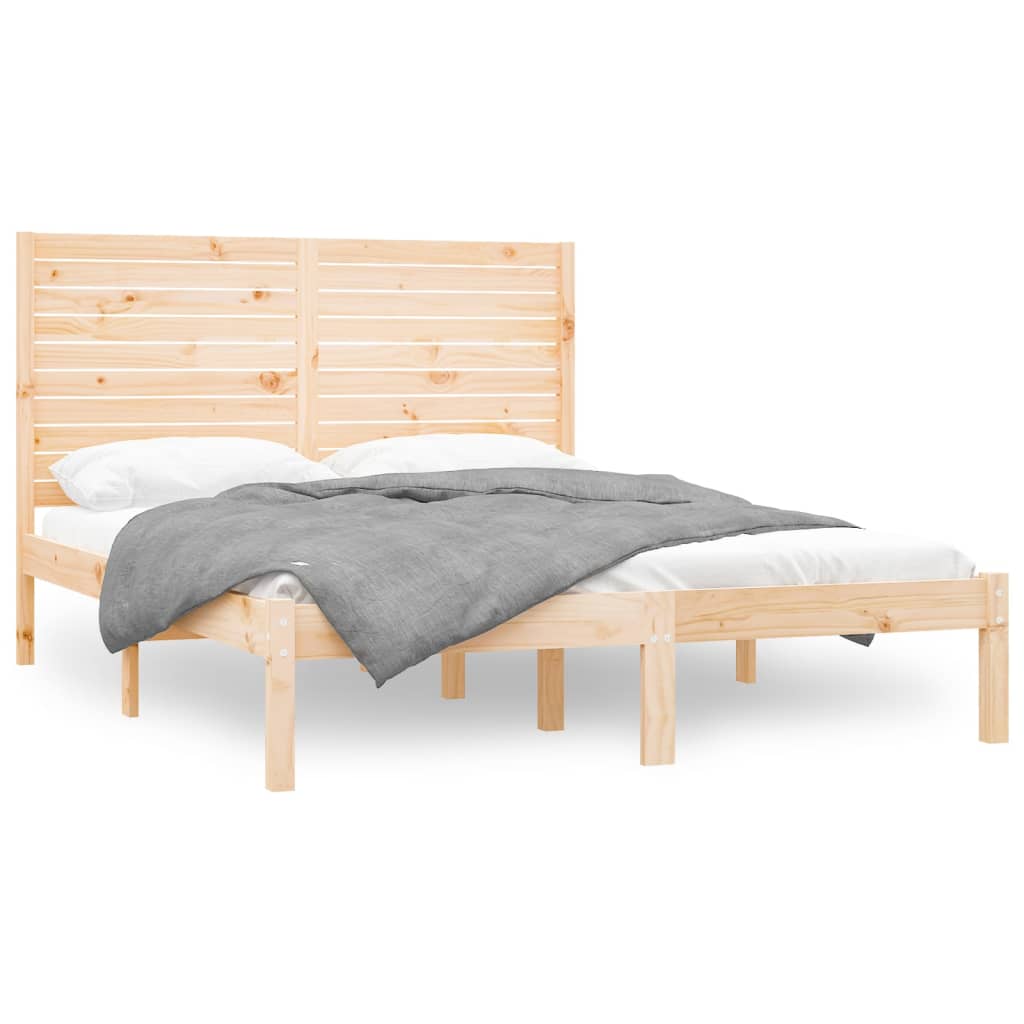 Bed Frame without Mattress 150x200 cm King Size Solid Wood