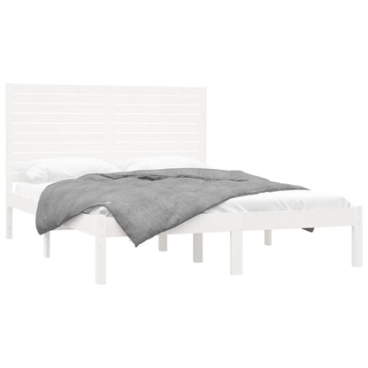 Bed Frame without Mattress White 160x200 cm Solid Wood