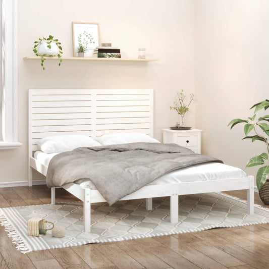 Bed Frame without Mattress White 160x200 cm Solid Wood