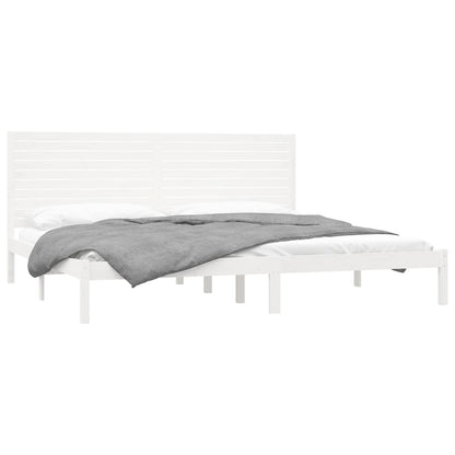 Bed Frame without Mattress White 180x200 cm Super King Solid Wood