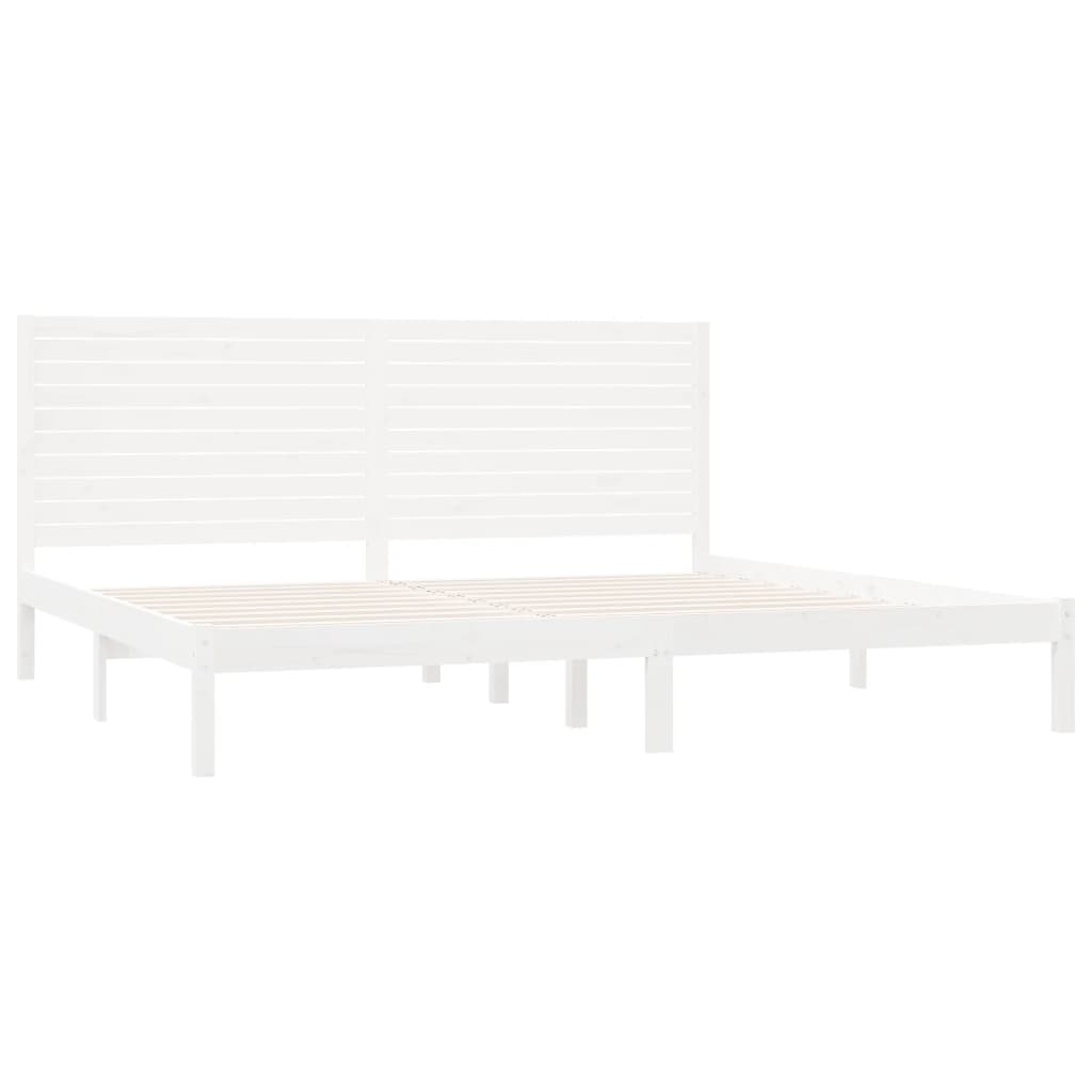 Bed Frame without Mattress White 180x200 cm Super King Solid Wood